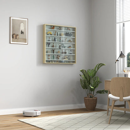 7-Tier Display Cabinet, Glass Curio Cabinet, Oak And White, White Display Bookshelves at Gallery Canada
