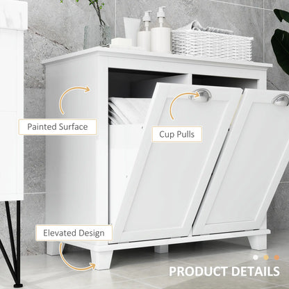 Tilt-Out Laundry Cabinet, Bathroom Organizer, 2-Compartment Hamper, White Bathroom Cabinets at Gallery Canada