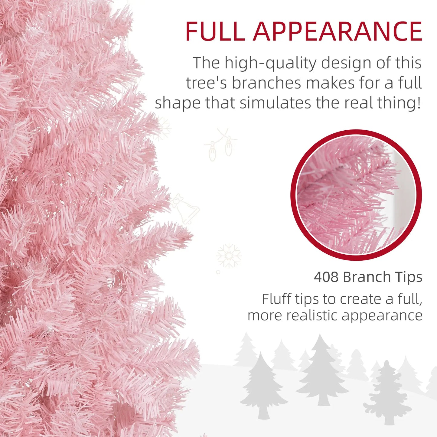 5FT Pencil Christmas Tree, Artificial, Automatic Open, Pink Pencil Christmas Trees at Gallery Canada