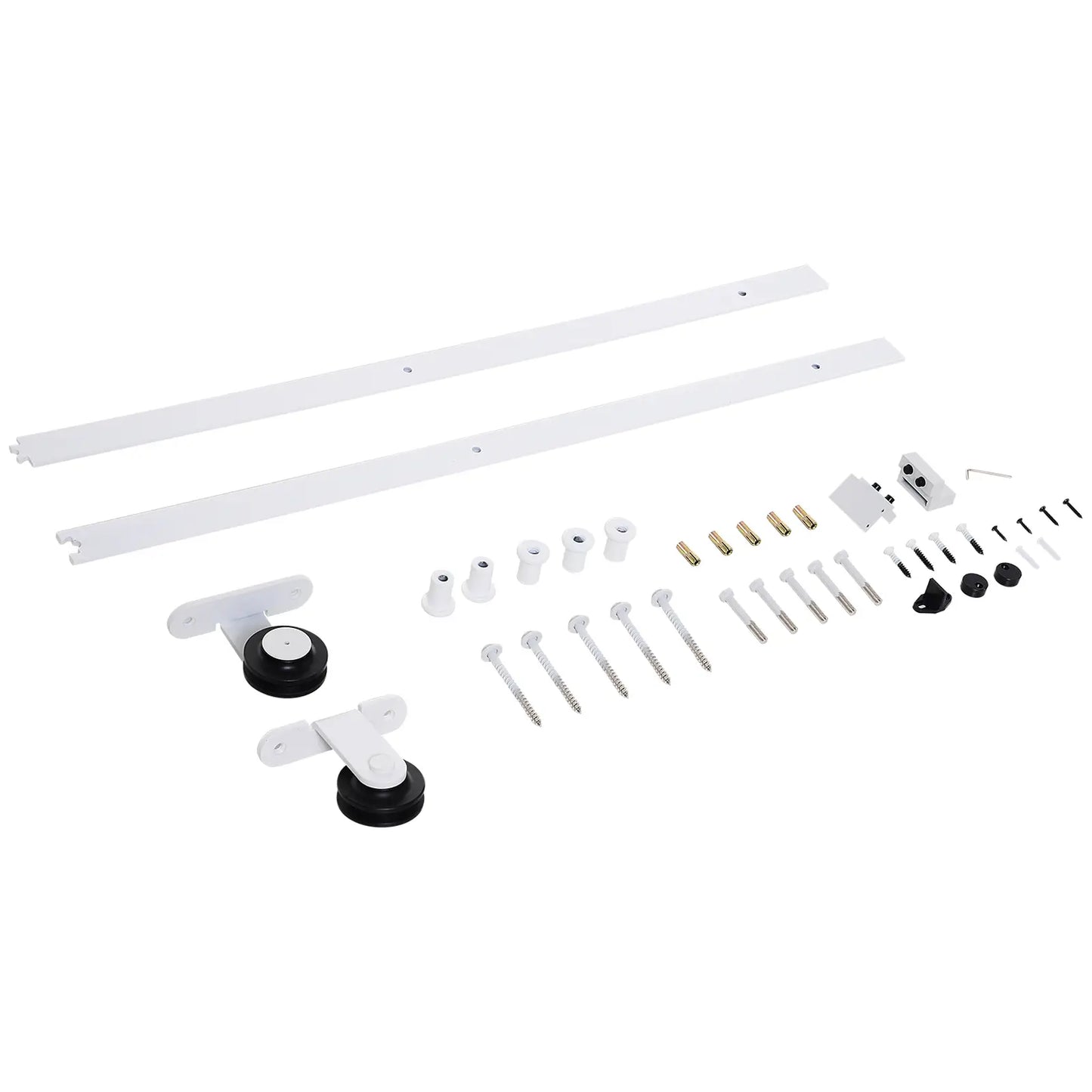 6FT Sliding Barn Door Track Kit, Heavy Duty, Fits 36" Door, White Door Hardware at Gallery Canada