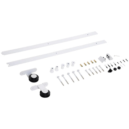 6FT Sliding Barn Door Track Kit, Heavy Duty, Fits 36" Door, White Door Hardware at Gallery Canada