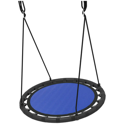 39 Inch Saucer Tree Swing, Adjustable Ropes, Outdoor, Navy Blue Gym Sets & Swings Navy Blue at Gallery Canada