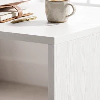 Computer Desk with Reversible Drawers, 47" White, White