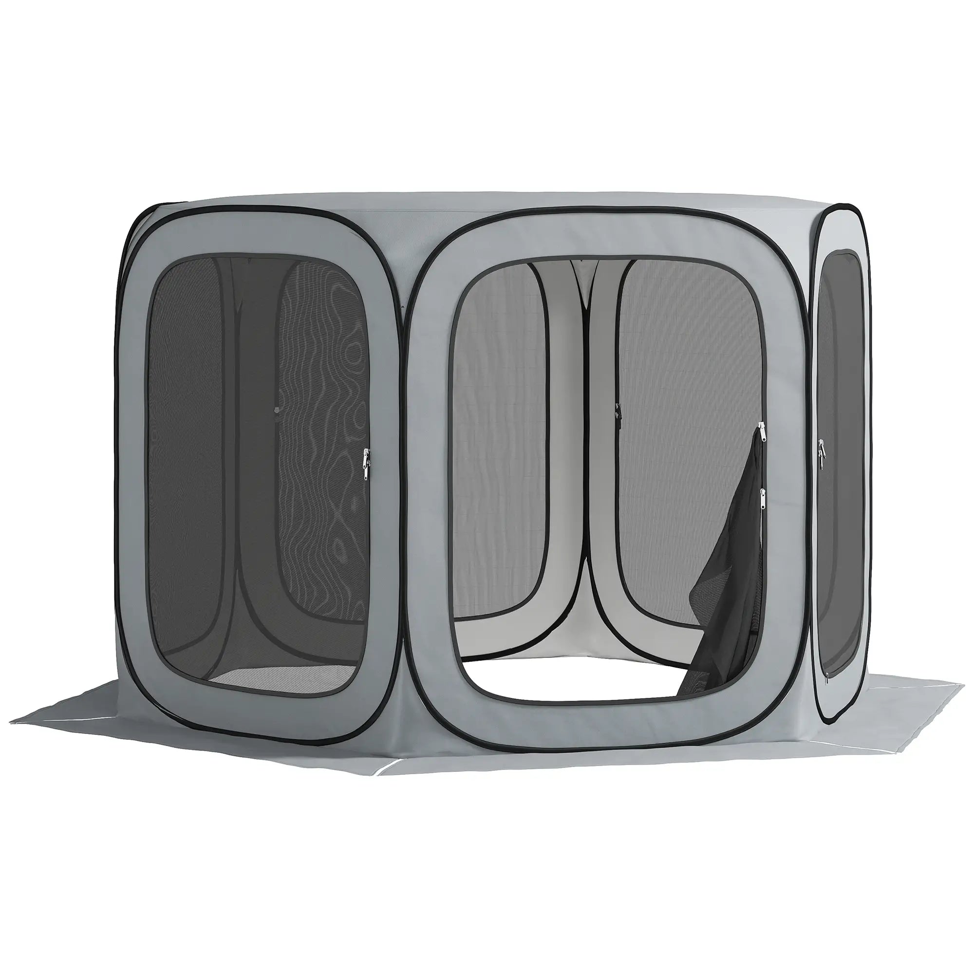 11 x 11ft Pop Up Screen Tent, UPF50+ Portable Gazebo, Light Grey Camping Tents at Gallery Canada