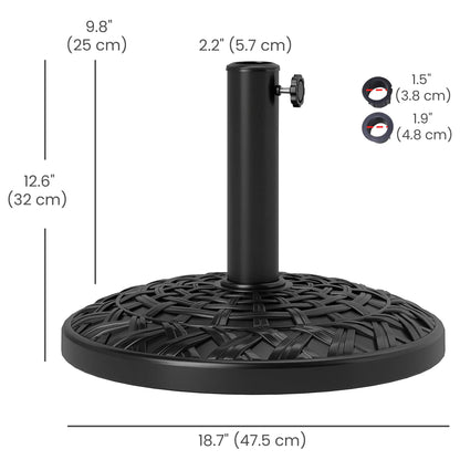 Concrete Umbrella Base, 26 lbs, Φ18.7" x 12.6" H, Black Umbrella Bases at Gallery Canada