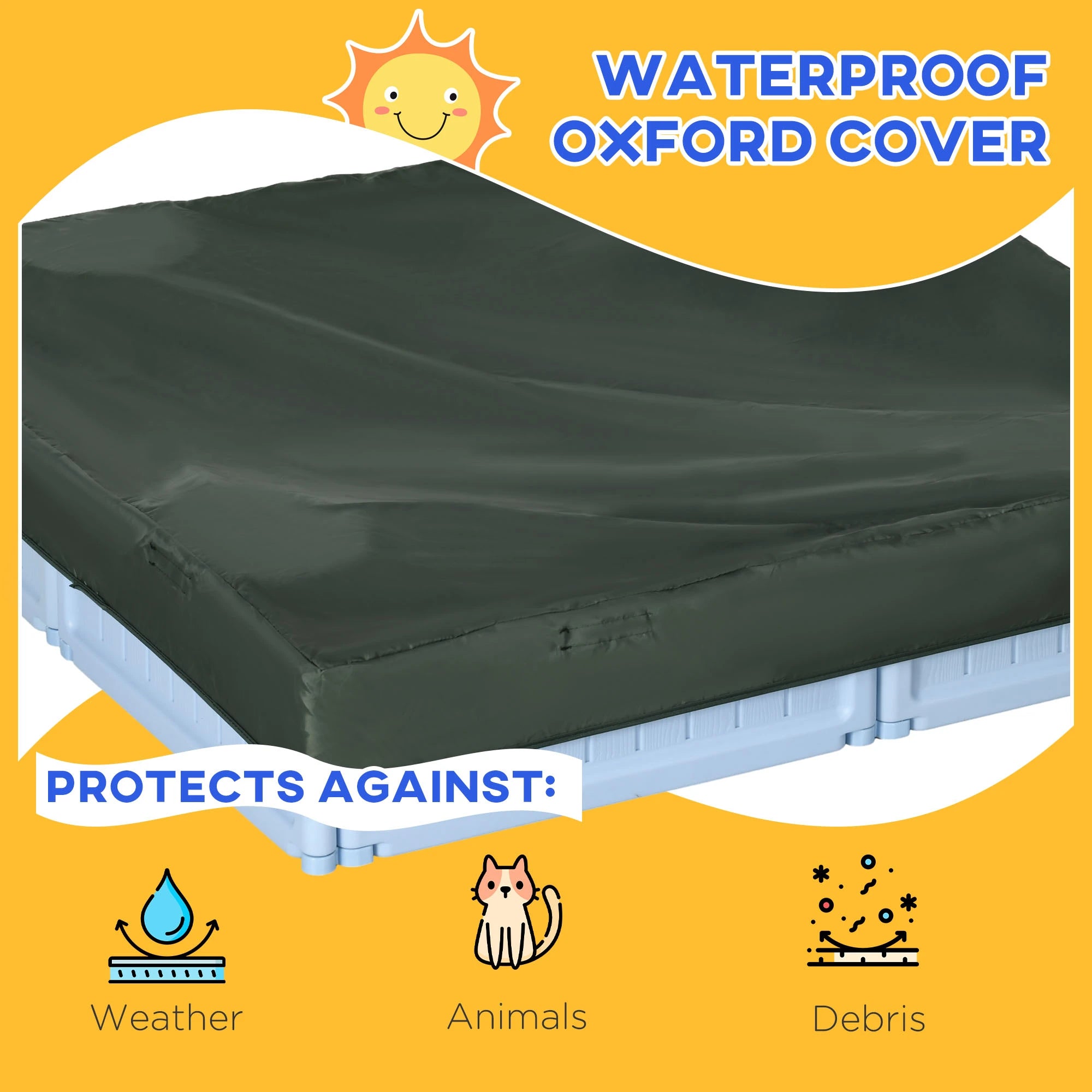 Kids Outdoor Sandbox with Canopy, Fabric Liner, Light Blue Sandboxes & Accessories at Gallery Canada