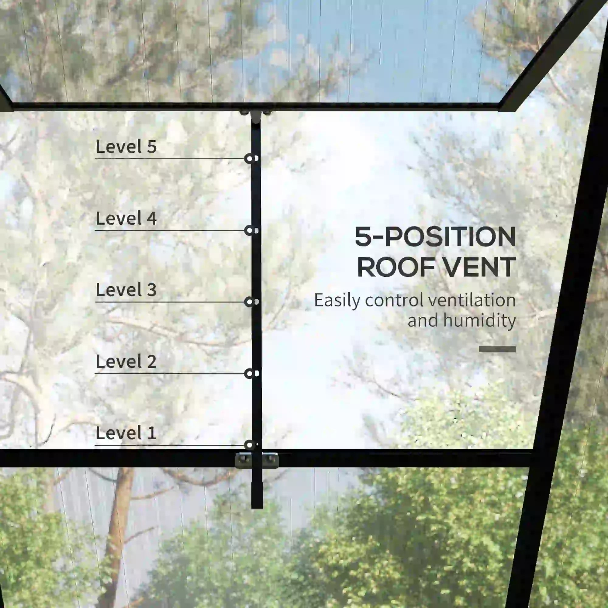 6' x 8' Polycarbonate Greenhouse, Aluminum, Sliding Door, 5-Level Roof Vent Walk In Greenhouses at Gallery Canada