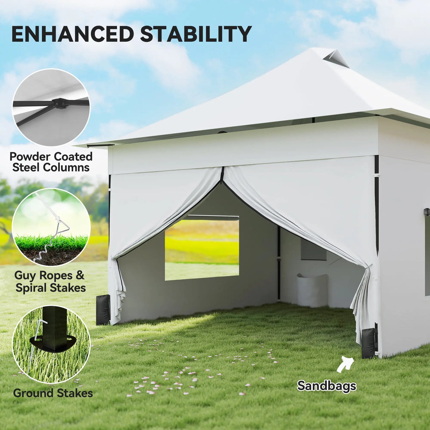 12 x 12 ft Pop Up Canopy Tent, UPF50+ 420D Outdoor Shelter, Silver Pop Up Canopies at Gallery Canada