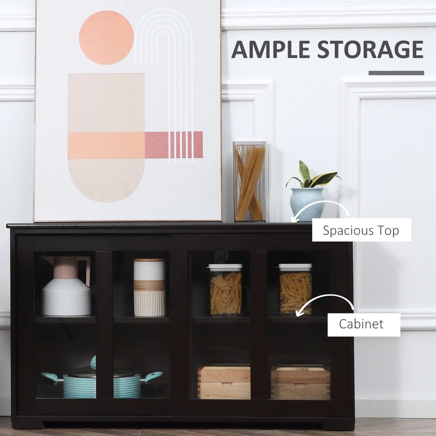 Modern Kitchen Sideboard, Stackable Storage Cabinet, Sliding Glass Door Bar Cabinets at Gallery Canada