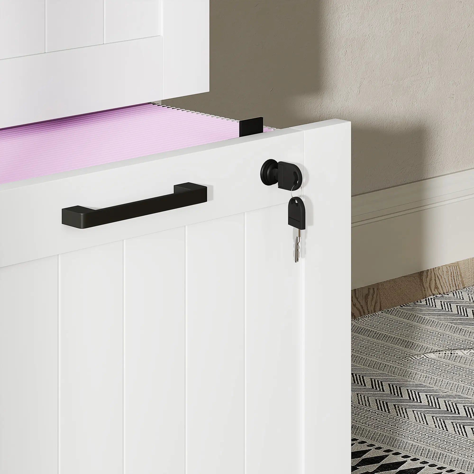 4 Drawer Filing Cabinet with Lock, Office Storage, A4 Letter Size, White Office Cabinets & Cupboards at Gallery Canada