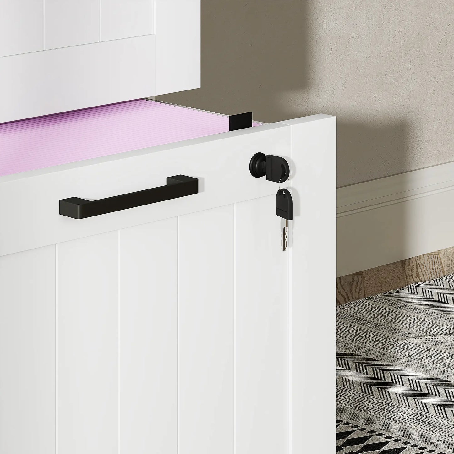 4 Drawer Filing Cabinet with Lock, Office Storage, A4 Letter Size, White Office Cabinets & Cupboards at Gallery Canada