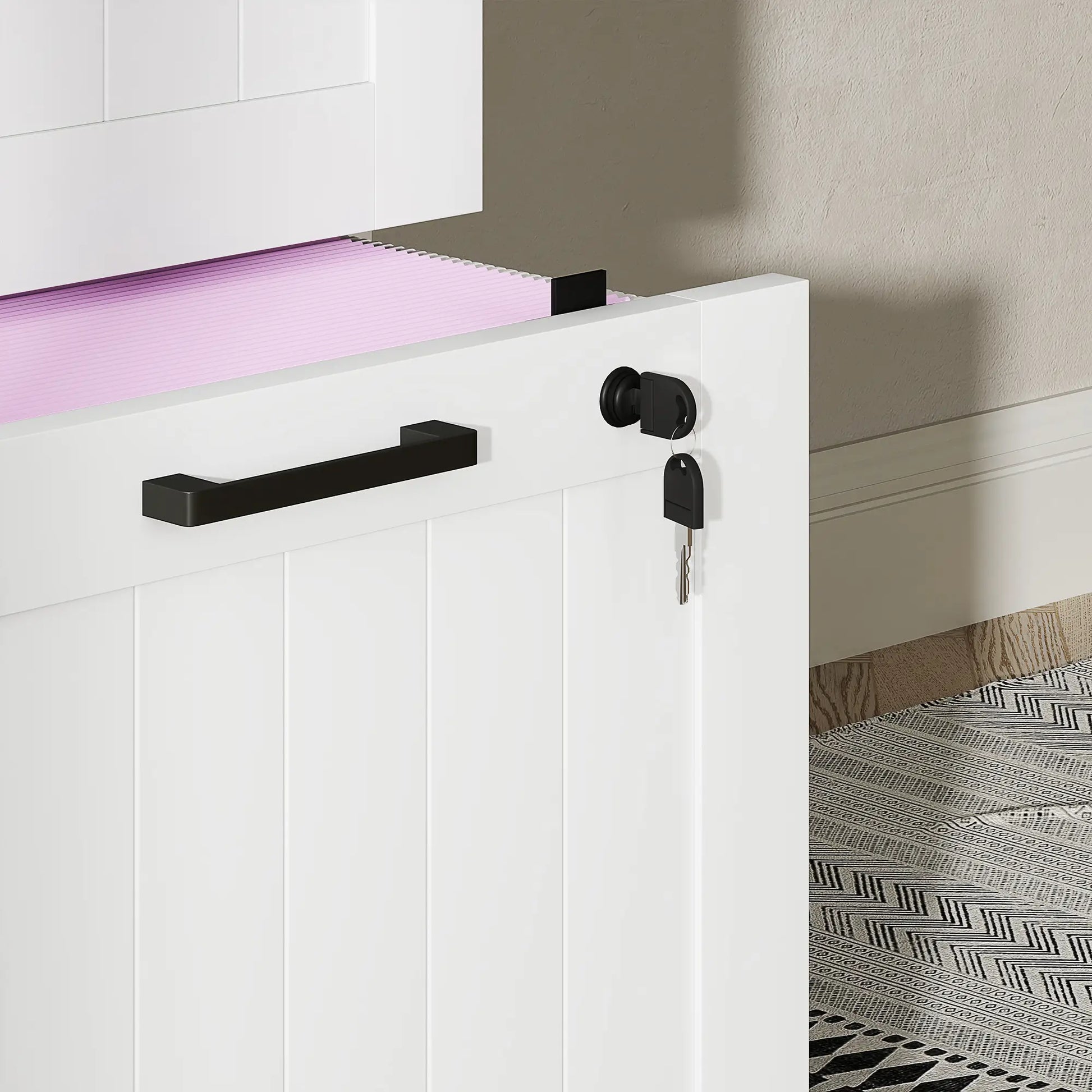 4 Drawer Filing Cabinet with Lock, Office Storage, A4 Letter Size, White Office Cabinets & Cupboards at Gallery Canada