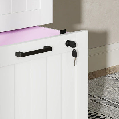 4 Drawer Filing Cabinet with Lock, Office Storage, A4 Letter Size, White Office Cabinets & Cupboards at Gallery Canada