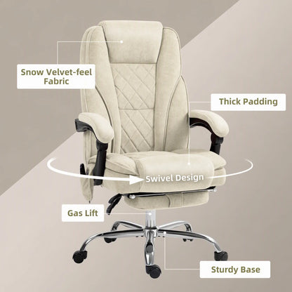 Massage Office Chair, Reclining Computer Chair, Adjustable Height, Footrest, Beige Massage Chairs at Gallery Canada