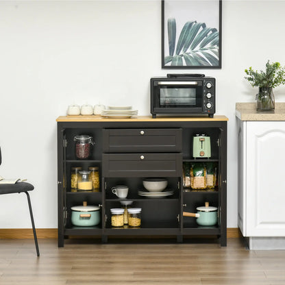 Buffet Cabinet Sideboard, 2 Drawers, 3 Storage Cabinets, Glass Doors, Dark Brown Bar Cabinets at Gallery Canada