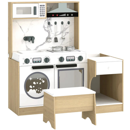 2-In-1 Kids Kitchen Playset, Table & Chair with Sink, Oven, Microwave, 3-8 Play Kitchen at Gallery Canada