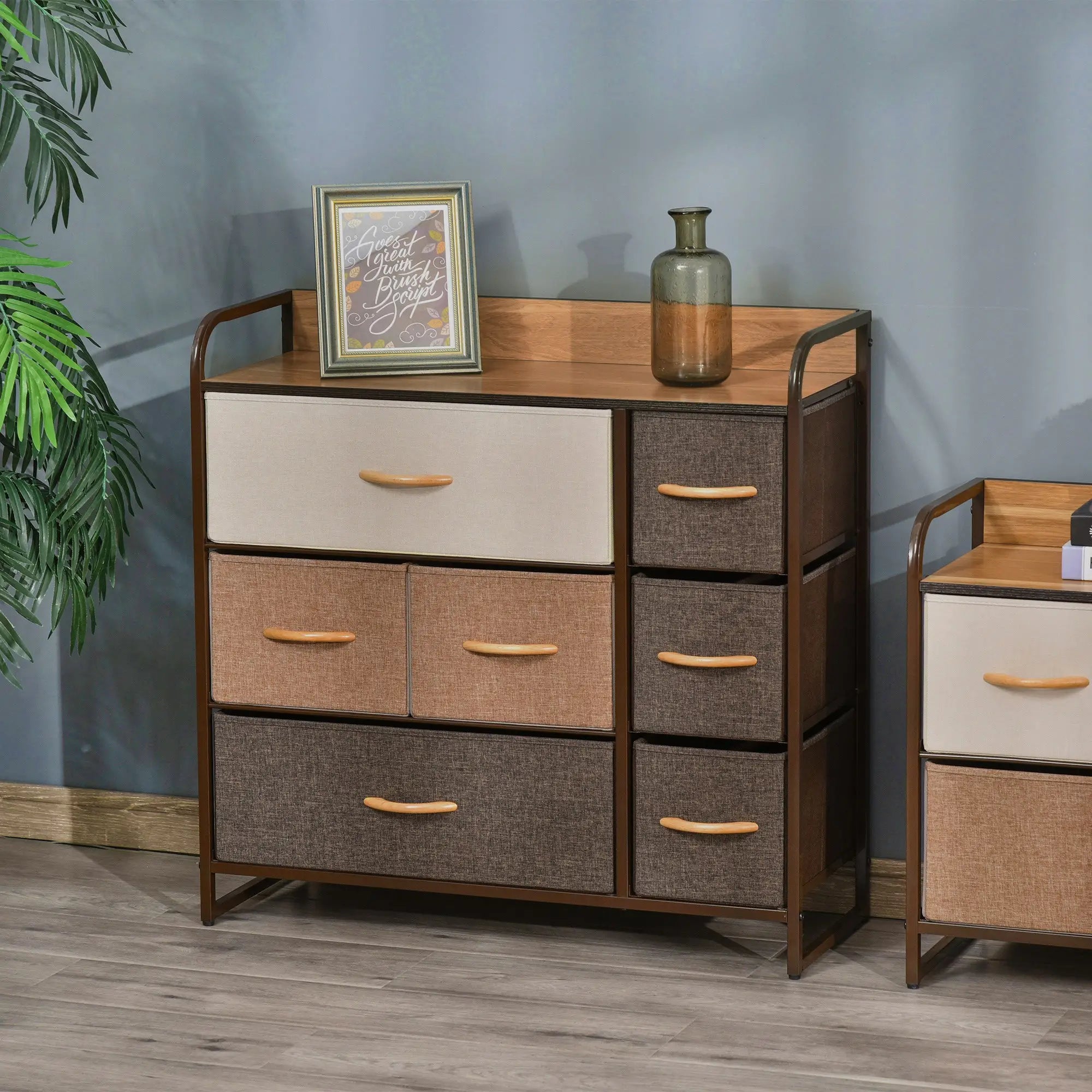 7-Bin Dresser Storage Tower, Fabric Bins with Metal Frame Storage Cabinets at Gallery Canada