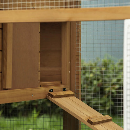 79" Wooden Chicken Coop, Outdoor Hen House, With Removable Tray, Brown Chicken Coops at Gallery Canada