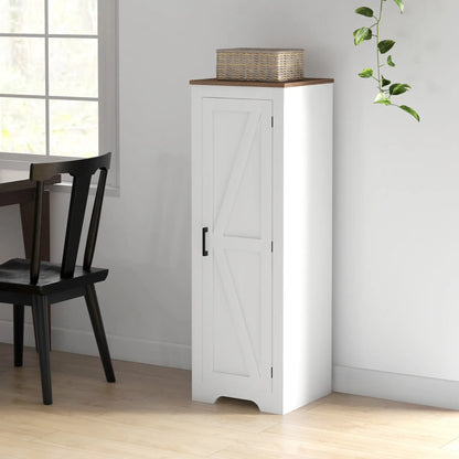 Farmhouse Accent Cabinet, Adjustable Shelf, Barn Door, White Storage Cabinets at Gallery Canada