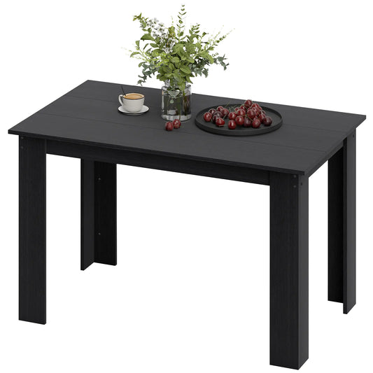 47" Kitchen Table for 4-6 People, Wood Effect, Black Dining Tables Black at Gallery Canada
