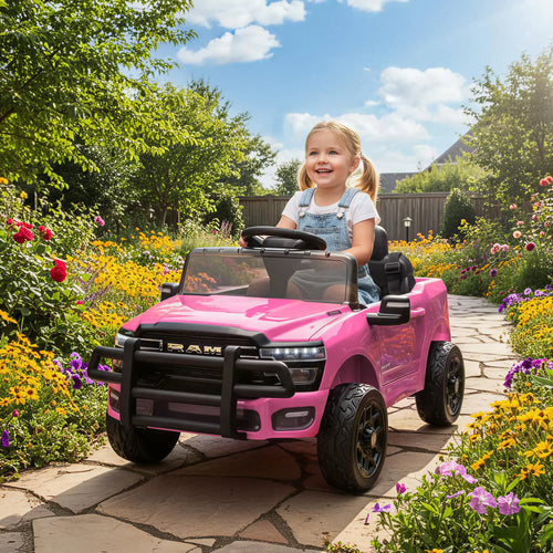 12V Ride On Car, Dodge RAM 3500, Remote Control, Pink