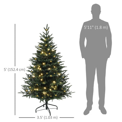 5ft Prelit Artificial Christmas Tree, Steel Base, Warm White LED Pre Lit Christmas Trees at Gallery Canada