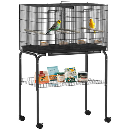 46" H Bird Cage, Large Parakeet Cage, With Divider, Black Bird Cages at Gallery Canada