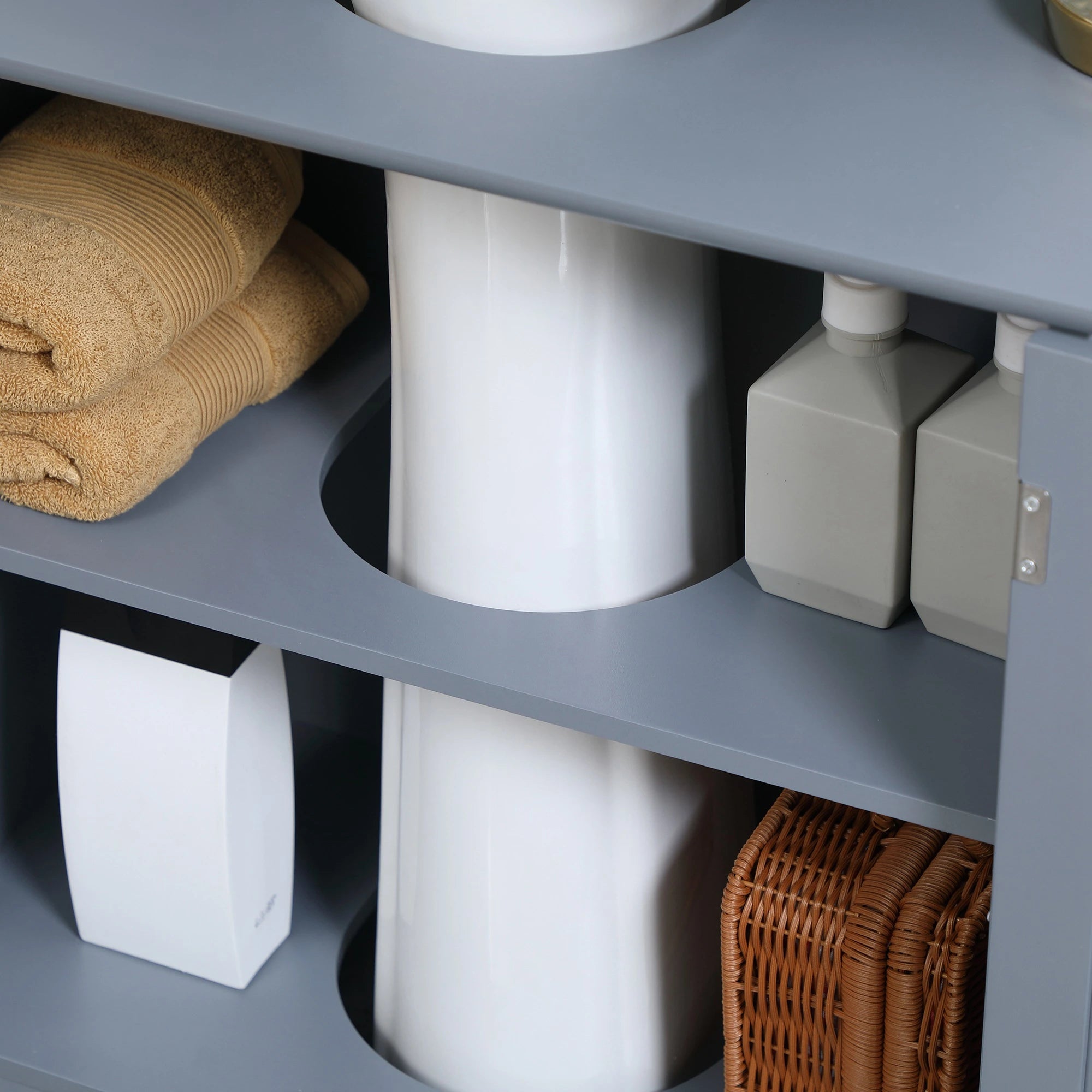 Under Sink Bathroom Cabinet, 2 Doors, Shelf, Grey Bathroom Cabinets at Gallery Canada