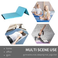 4'x8'x2" Folding Gymnastics Tumbling Mat, Exercise Mat with Carrying Handles for Yoga, MMA, Martial Arts, Stretching, Core Workouts, Light Blue Gymnastics Mats at Gallery Canada