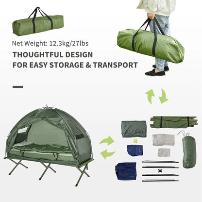 Portable Hiking Tent Camping Bed Cot Combo with Sleep Bag Mattress Camping Tents at Gallery Canada
