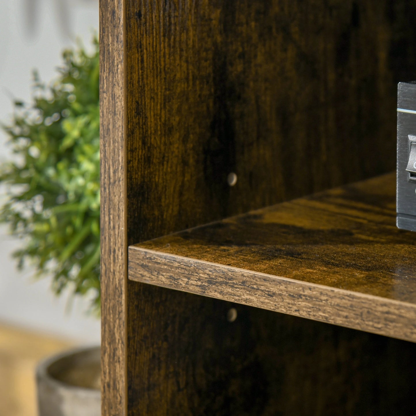 TV Stand for 55 Inch TVs, Open Shelf Console, Rustic Brown TV Stands at Gallery Canada