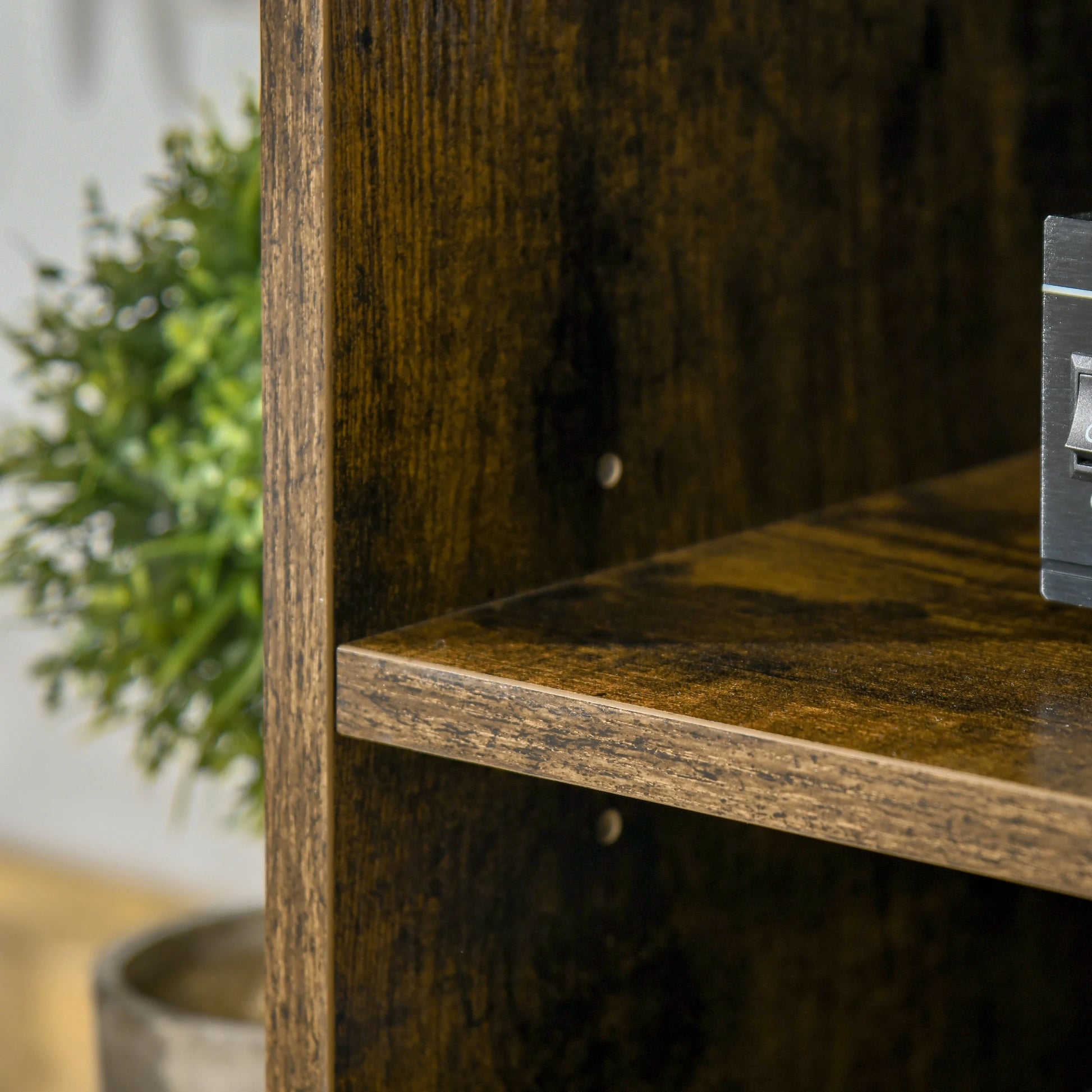 TV Stand for 55 Inch TVs, Open Shelf Console, Rustic Brown TV Stands at Gallery Canada