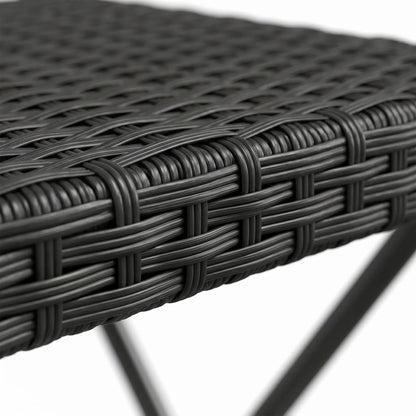 Outdoor PE Rattan Coffee Table, 15.75"x15.75"x15.75", Black Patio Side Tables at Gallery Canada