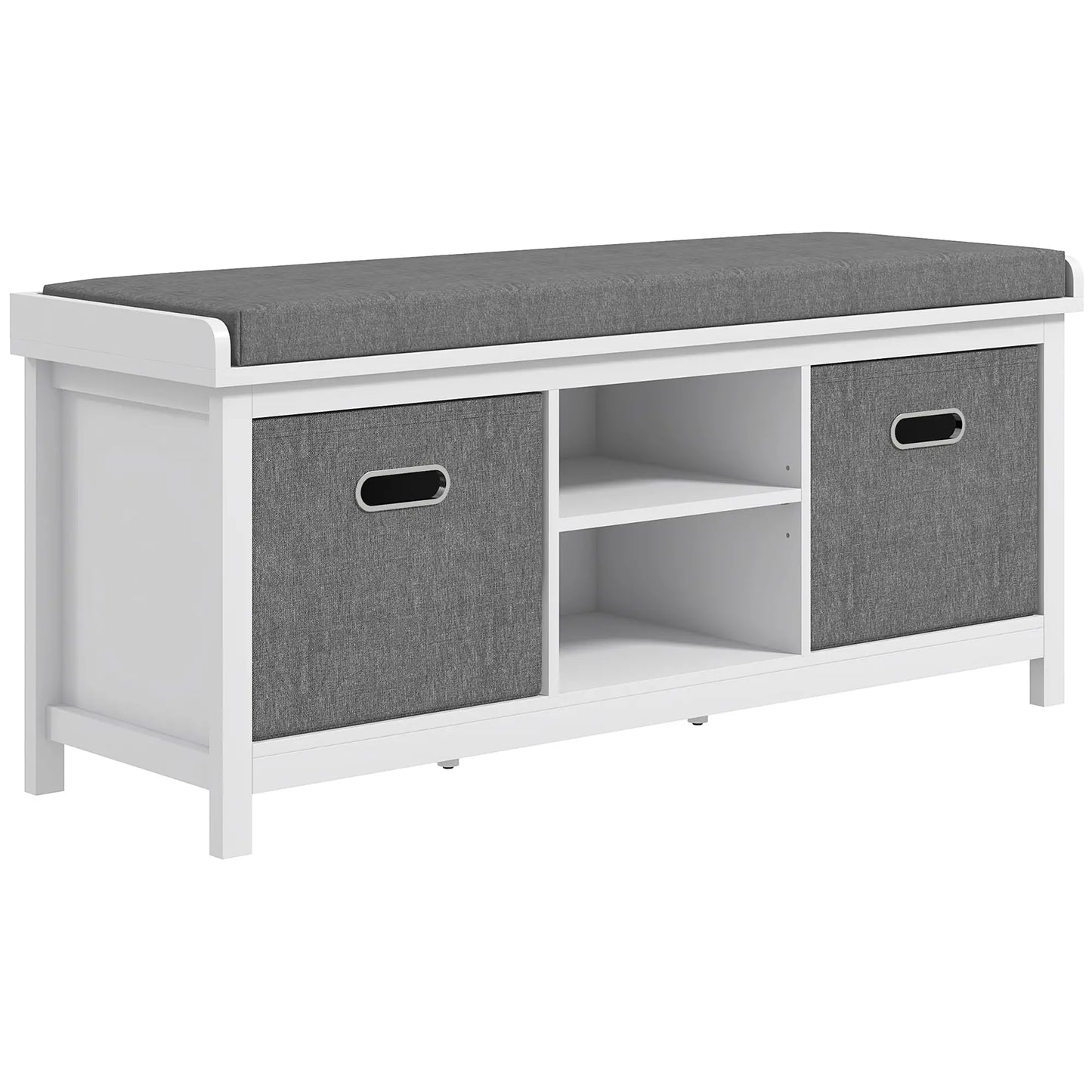Shoe Storage Bench with Seat, 2 Drawers, Adjustable Shelf, White Shoe Storage Cabinets & Racks White, Grey at Gallery Canada