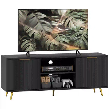 TV Stand for 55 Inch TV, Modern Cabinet with Shelves, Black TV Stands at Gallery Canada