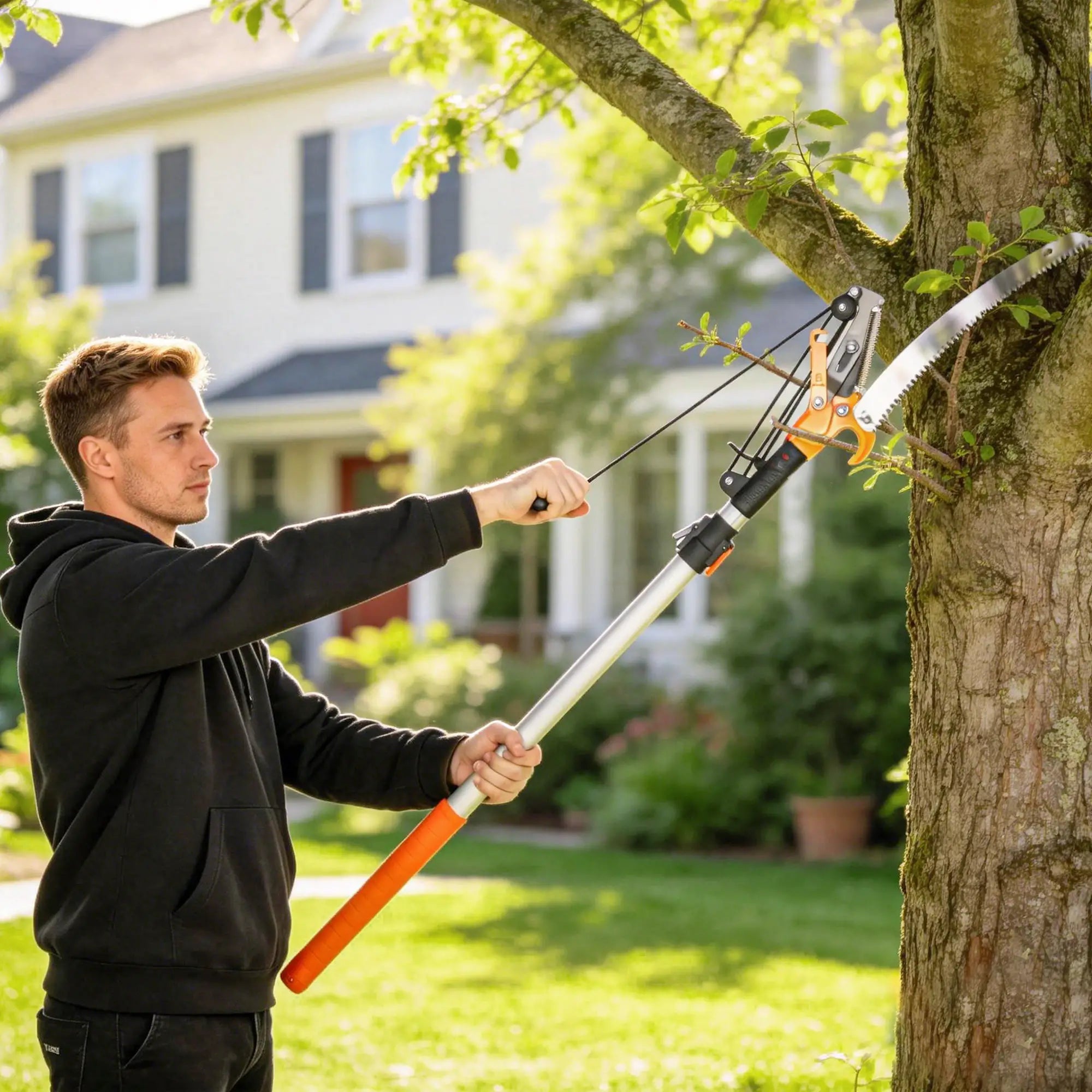6.5ft Manual Pole Saw, Telescopic Aluminium Pole Pruner, 65Mn Steel Blade Garden Accessories at Gallery Canada
