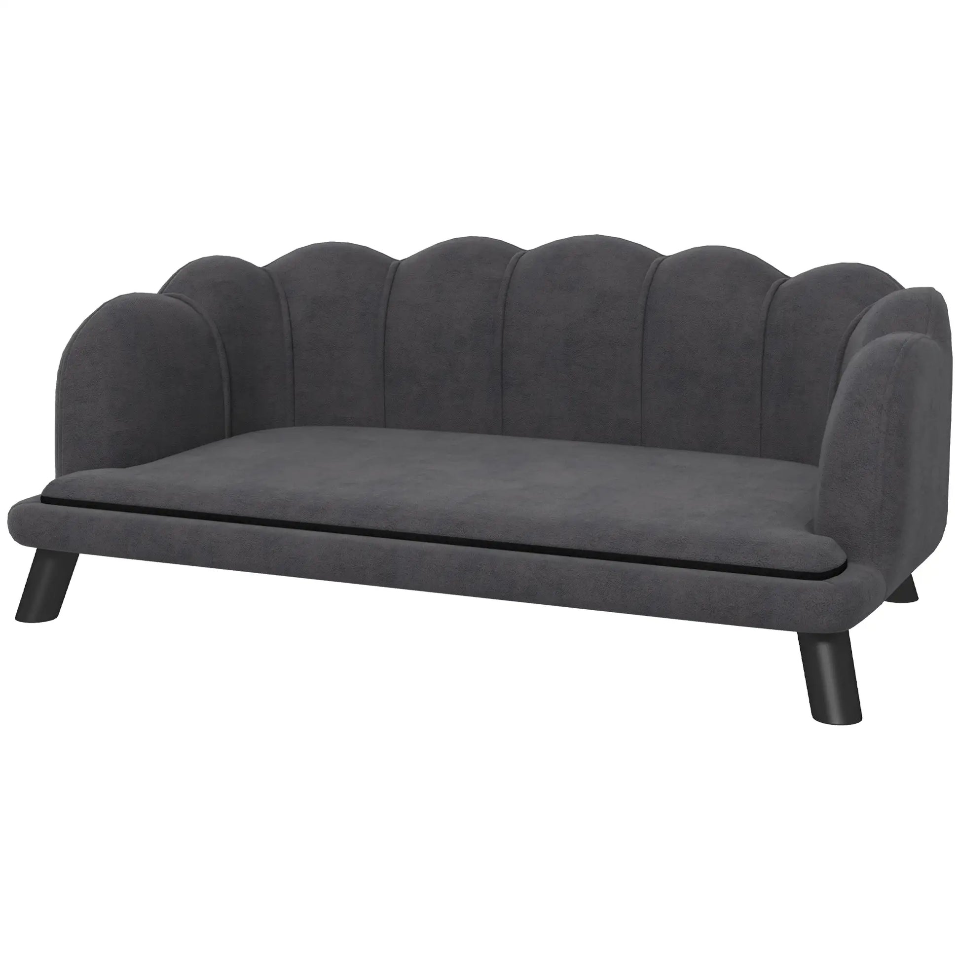 Dog Sofa, Removable Cushion, Wood Legs, Medium Large, Dark Grey Dog Sofas at Gallery Canada