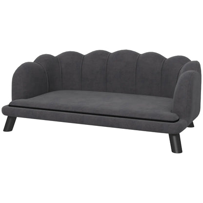 Dog Sofa, Removable Cushion, Wood Legs, Medium Large, Dark Grey Dog Sofas at Gallery Canada