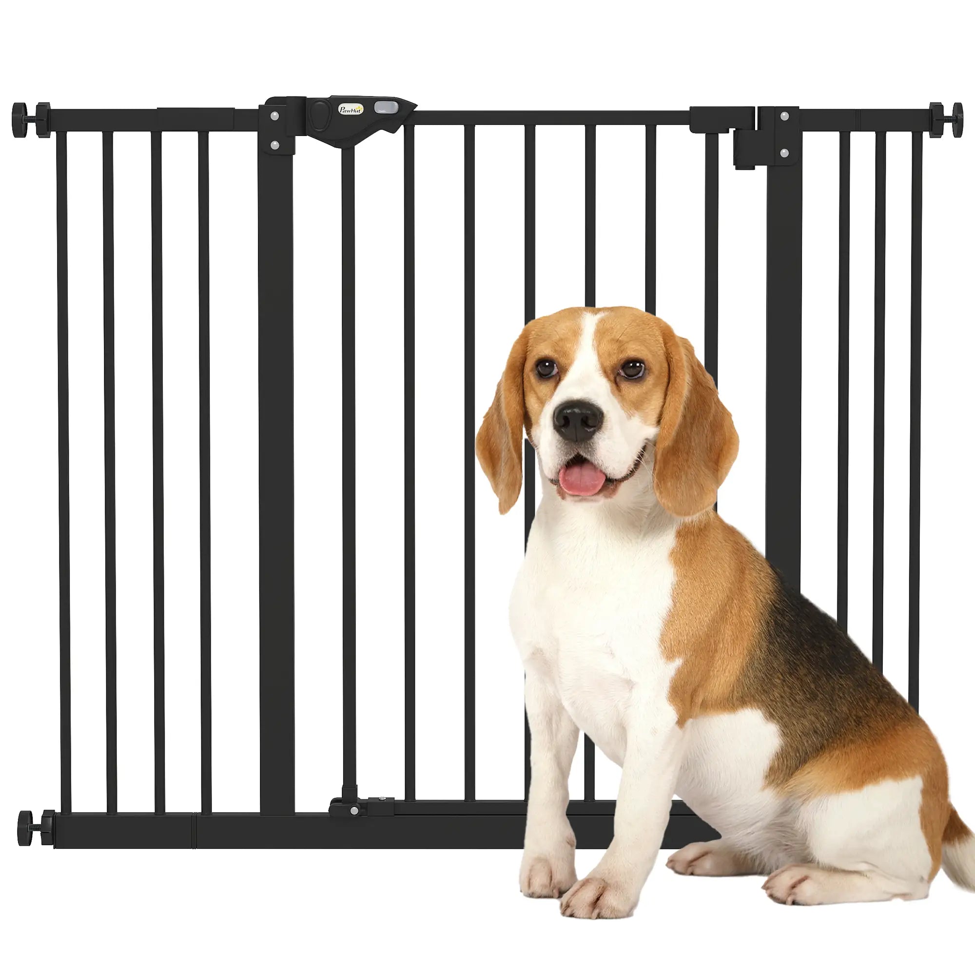 30 Inch Tall Pet Gate with Door, Includes Extensions Kit, Black Houses, Kennels & Pens at Gallery Canada