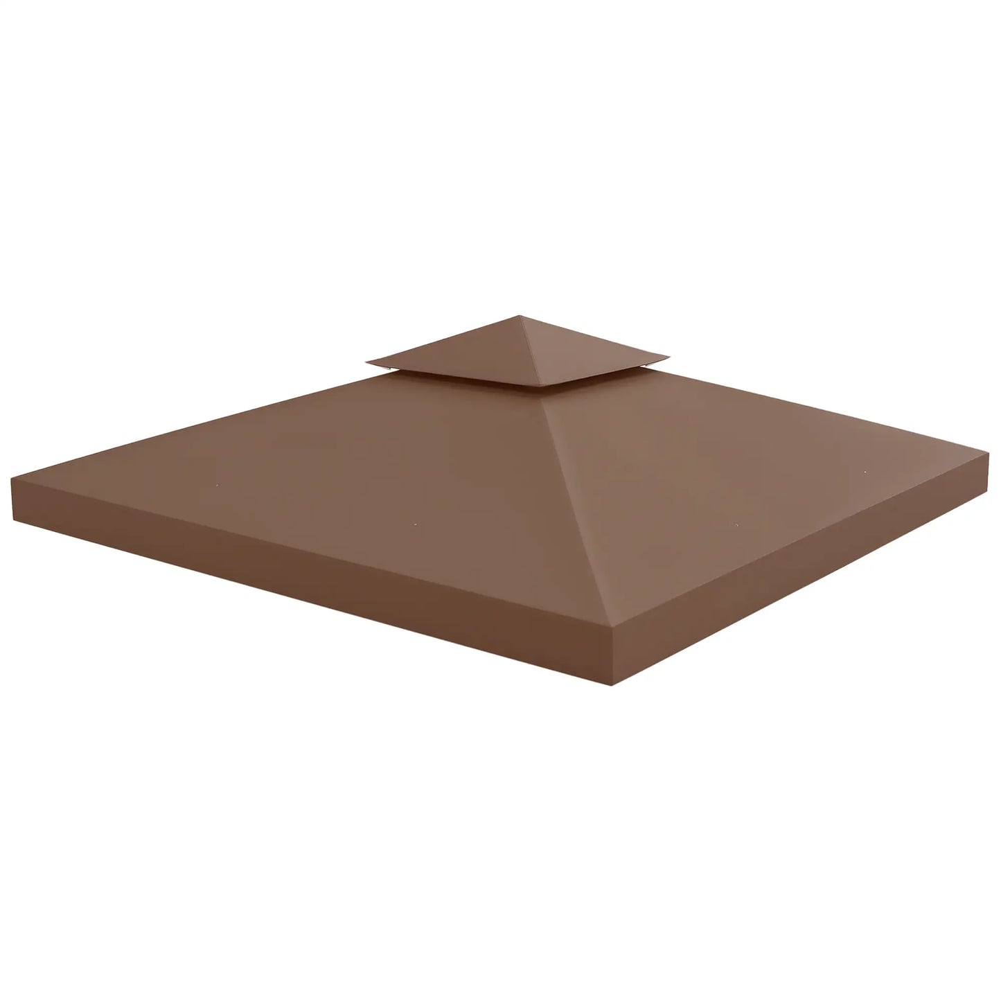 10' x 10' Square 2-Tier Gazebo Canopy Cover, Outdoor Garden Sun Shade, Coffee Gazebo Canopy Replacement Coffee at Gallery Canada