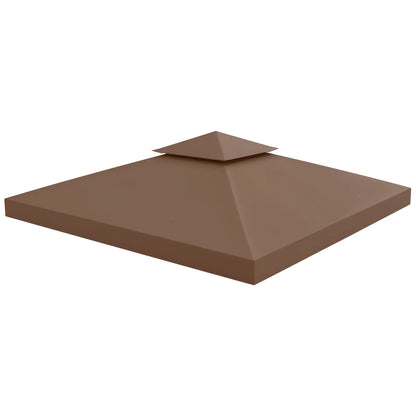10' x 10' Square 2-Tier Gazebo Canopy Cover, Outdoor Garden Sun Shade, Coffee Gazebo Canopy Replacement Coffee at Gallery Canada