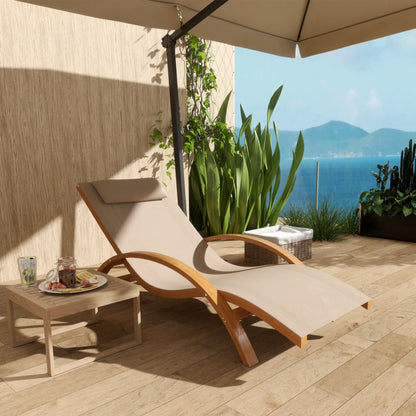 Wood Chaise Lounge Chair, Recliner, Outdoor Patio, Teak, Light Khaki Lounger Chairs at Gallery Canada