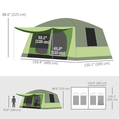 Tunnel Tent Camping Shelter, Two Rooms, Lamp Hook, Portable, Green Camping Tents at Gallery Canada