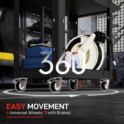 2-Tier Rolling Tool Cart, 500 LBS Capacity, Black Tool Organizers at Gallery Canada