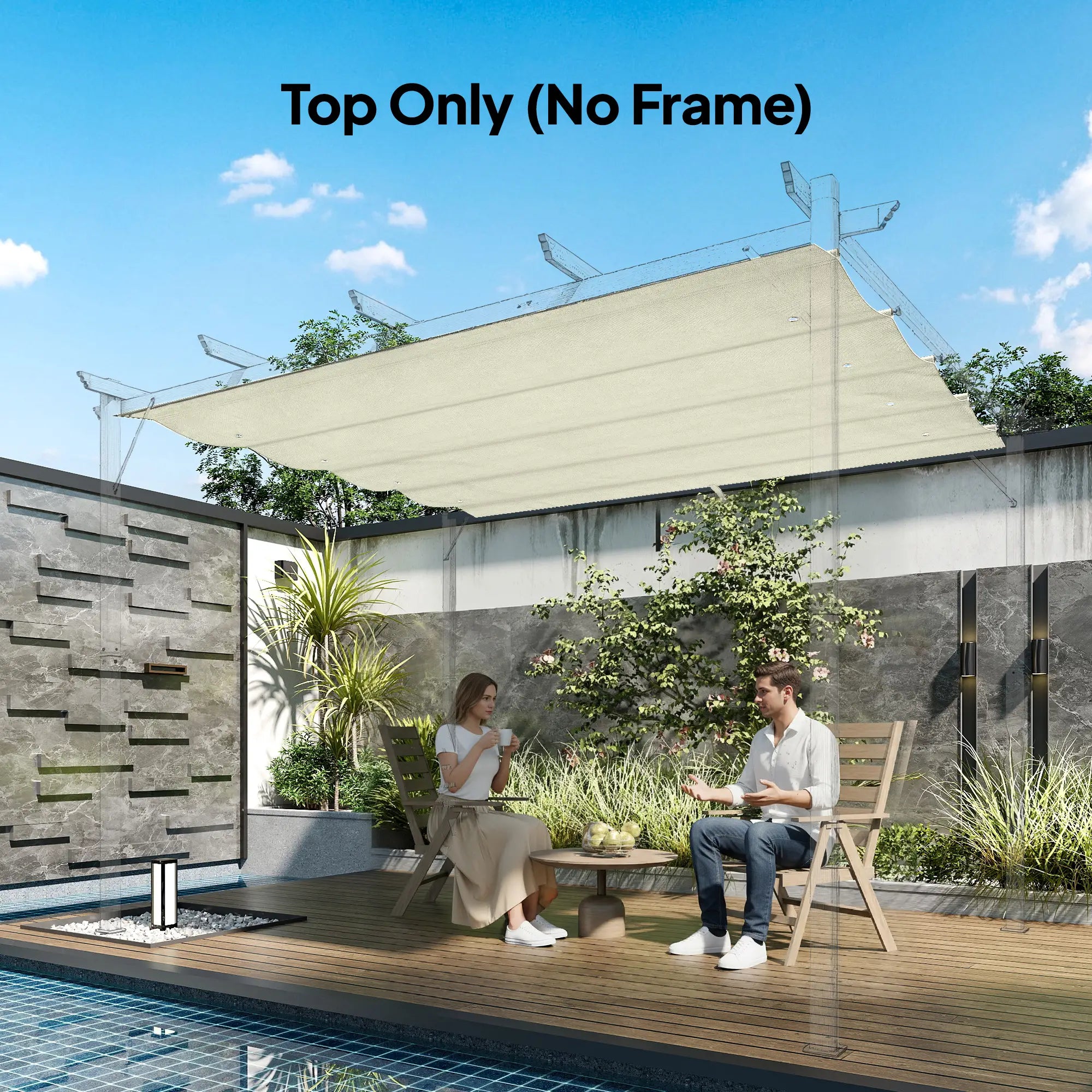Retractable Pergola Canopy, 10' x 7' Sun Shade, UV30+, Cream White Gazebo Canopy Replacement at Gallery Canada