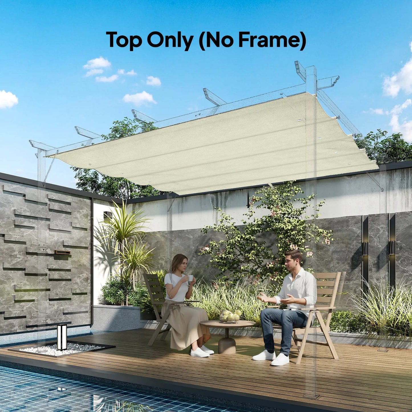 Retractable Pergola Canopy, 10' x 7' Sun Shade, UV30+, Cream White Gazebo Canopy Replacement at Gallery Canada