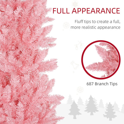 7ft Pencil Artificial Christmas Tree, 687 Branch Tips, Steel Base, Pink Pencil Christmas Trees at Gallery Canada