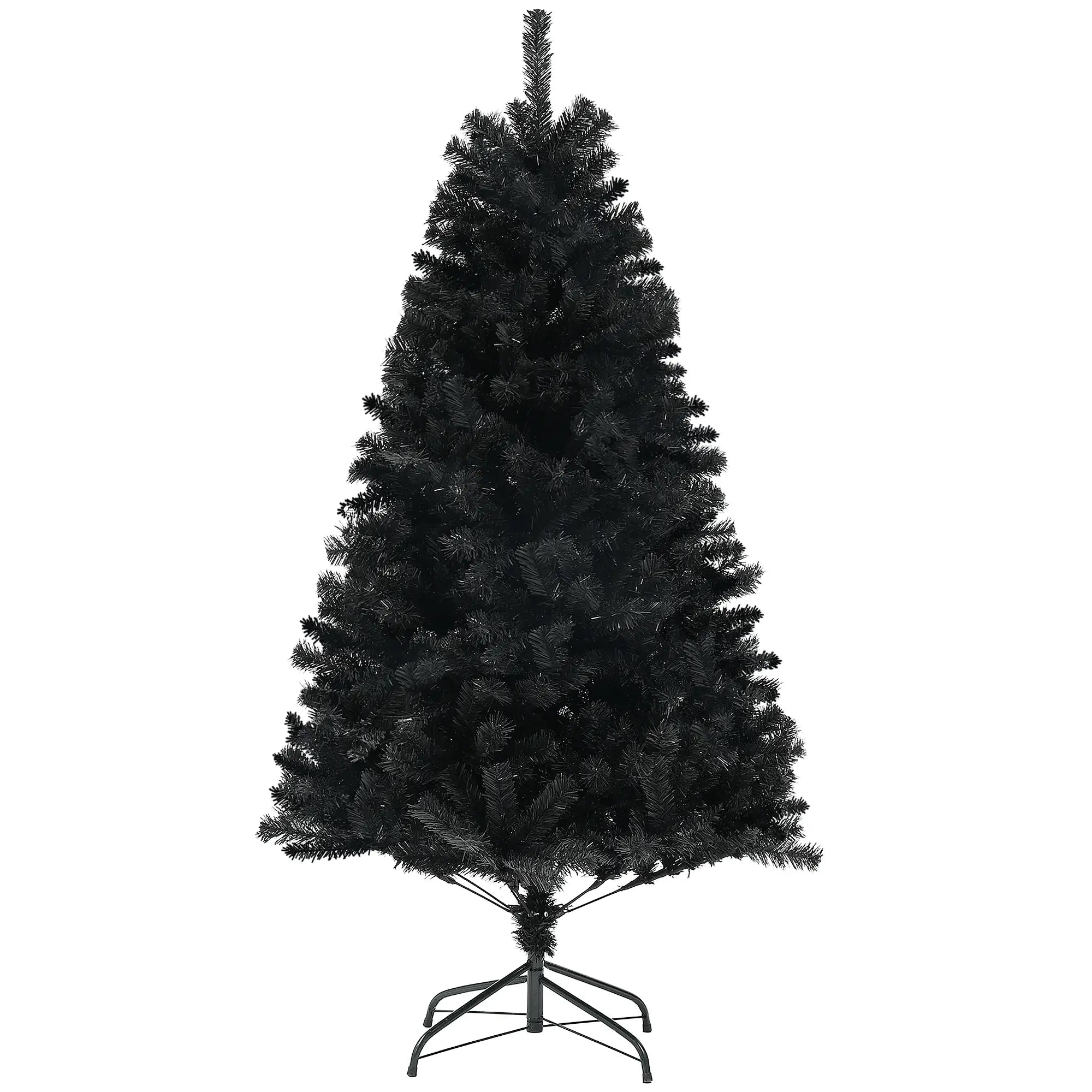 6ft Artificial Christmas Tree, Auto Open, Steel Base, Black Artificial Christmas Trees Black at Gallery Canada