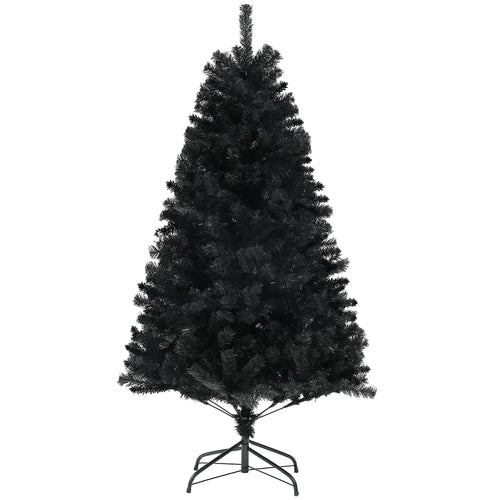 6ft Artificial Christmas Tree, Auto Open, Steel Base, Black