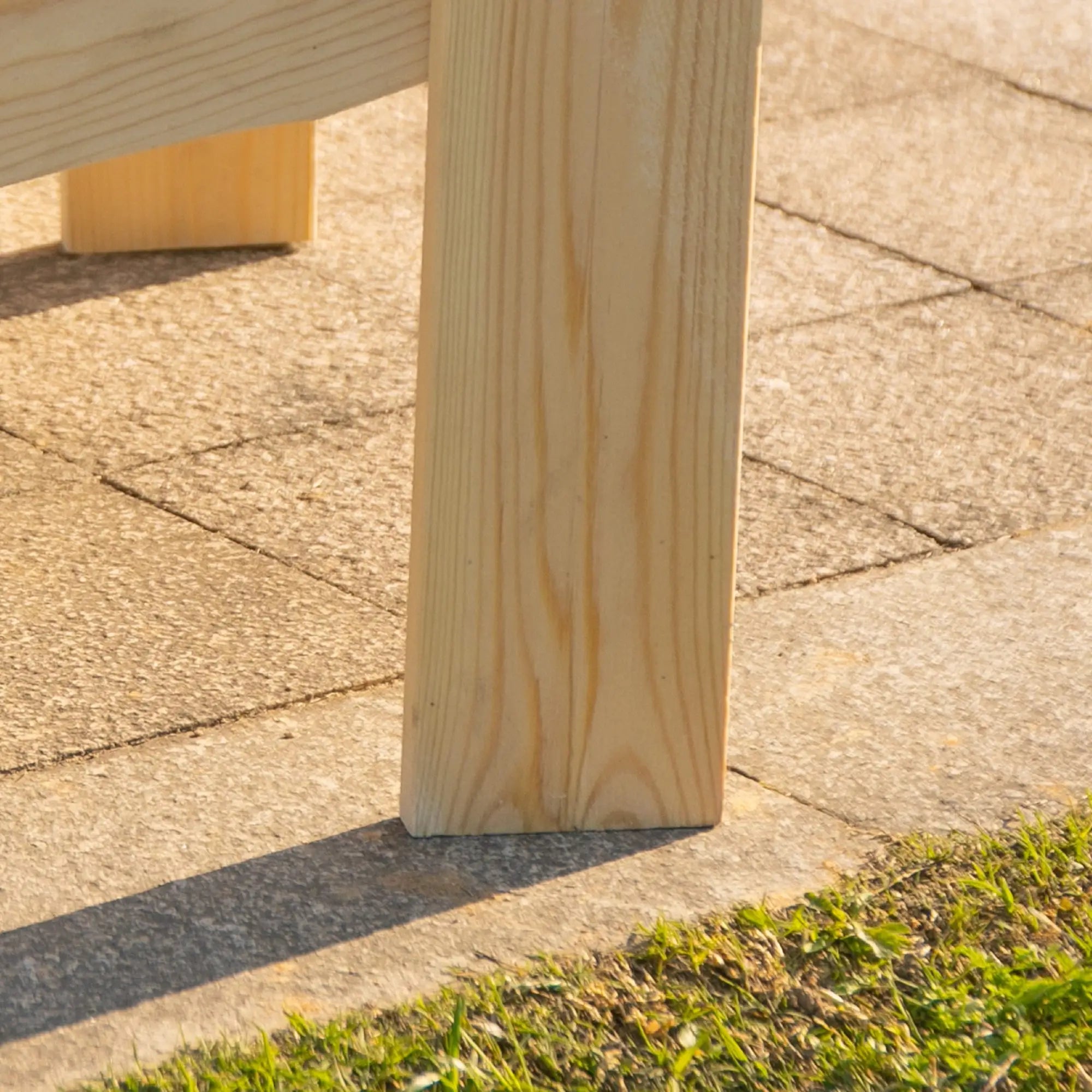 Wood Adirondack Tete-A-Tete Bench 2 Seater w/ Table, Natural Patio Chairs at Gallery Canada